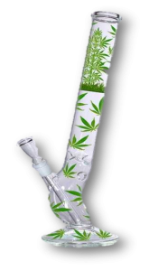 45cm Glass Waterpipe Leaf Design